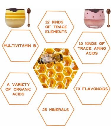 2 Pack Bee Lip Balm for Honey Jar Honey Strawberry Propolis Moisturizing Hydrating and Preventative Exfoliating for Dry Cracked Lips (B) - Buy Online on GoSupps.com