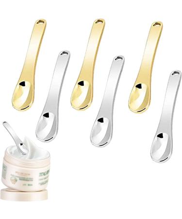Cosmetic Scoop Cream Spoon 6 Reusable Face Scoops | Metal Cosmetic Applicator for Creams Lotions Moisturizers Beauty Accessories - Buy Online on GoSupps.com