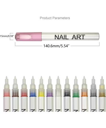12Pcs Nail Tip Nail Art Pen Nail Dotting Pen Colorful Drawing Painting Liner Pen Nail Art Pen Set for Nail Art Nail Decoration Pen - Buy Online on GoSupps.com