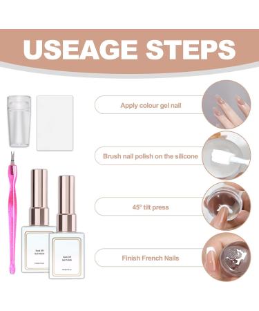 French Manicure Kit French Manicure Gel Polish Kit White Nail Polish French Tip French Manicure Gel Set with Nail Stamping Kit Soak Off UV/LED French Manicure Gift Set for Women Girl (Pink+Nude) - Buy Online on GoSupps.com