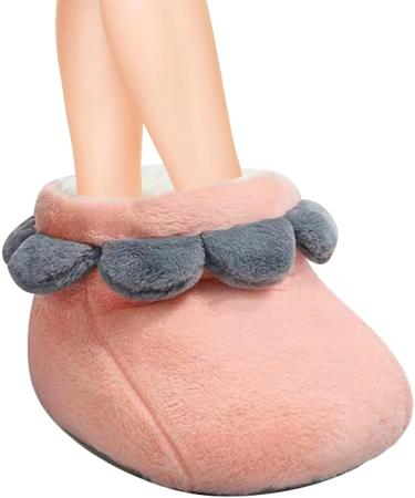 Brojaq Heated Foot Warmer - Washable Slipper Style Rechargeable Cold Weather Accessory for Work Read Travel - Cozy Pink Comfort - Buy Online on GoSupps.com