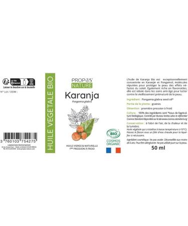 Organic Karanja Vegetable Oil - 100% Pure and Natural - 50 ml - Laboratoire Propos Nature - Buy Online on GoSupps.com