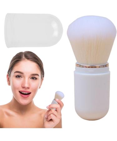 Retractable Makeup Brush - Travel Powder Brush Foundation Blush Brush | Portable Face Brush with Lid for Foundation KABBUKI Magic High Density Brush for Blush Bronzer Powder Travel Friendly White - Buy Online on GoSupps.com