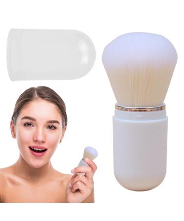 Retractable Foundation Brush Travel Blush Brush - Retractable Portable Makeup Brush for Travel Foundation Application Portable Compact with Lid white