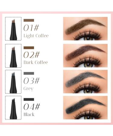 2024 New Magic Eyebrow Pencil 3D Waterproof Microblading Eyebrow Pencil Contouring Pen 4-Tipped Precise Brow Pen for Women and Girl (Light Brown) - Buy Online on GoSupps.com