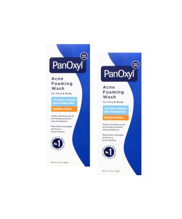 PanOxyl Acne Foaming Wash 10% Benzoyl Peroxide 5.5 oz (156 g) - Pack of 2 5.5 Fl Oz (Pack of 2)