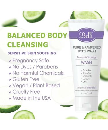 Pamper Your Skin with Belli Pure and Pampered Body Wash - Vegan & Moisturizing (6.5oz) - Buy Online on GoSupps.com