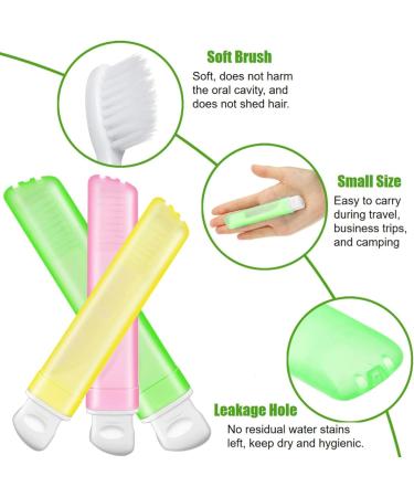 5 Pack Portable Folding Travel Toothbrush - Ideal for Travel Business Trips & Camping | WSSROGY - Buy Online on GoSupps.com