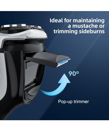 Sweetlf Mens Electric Razor USB-C Fast charging | 120Mins Running Time | IPX7 Waterproof &Wet & Dry Rotary Shavers | with Pop-up Trimmer| Ideal Gift for Father's Day Navy Blue - Buy Online on GoSupps.com