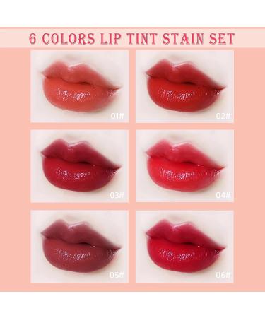 6 Colors Lip Tint Stain Set - Plumping Gloss, Multi-use Cheek Tint, Long-lasting Korean Lip Stain - Buy Online on GoSupps.com
