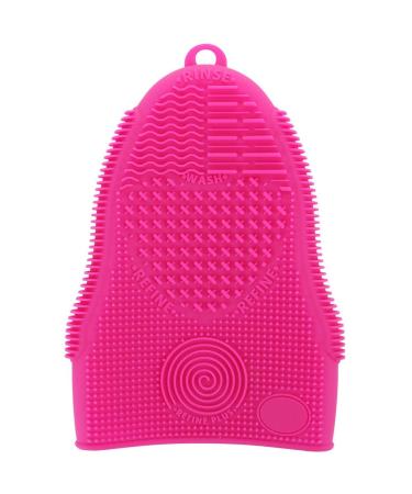 Buy Makeup Brush Cleaner Glove Mat - Silicone Cosmetic Scrubber for Face & Eye Brushes - Pink (Rose Red) - International Shipping Available - Buy Online on GoSupps.com