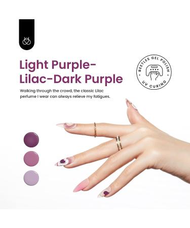 Beetles 4 Colors Purple Glitter Gel Nail Polish Set - Lilac Mauve Kit for DIY Manicure & Home Nail Decoration - Soak Off LED Lamp Gel Polish - Perfect Gifts for Women - Buy Online on GoSupps.com