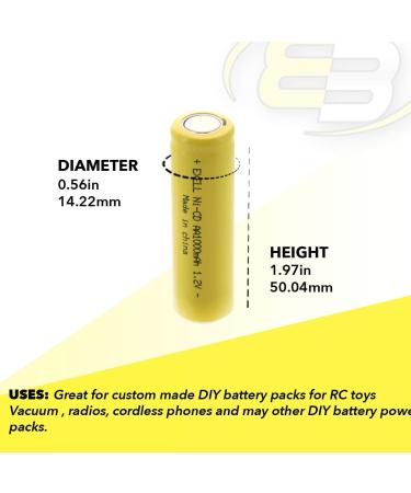 Buy 2x Exell AA 1.2V 1000mAh NiCD Rechargeable Batteries - Flat Top for Meters Radios Hybrid Cars & High Power Applications - Buy Online on GoSupps.com