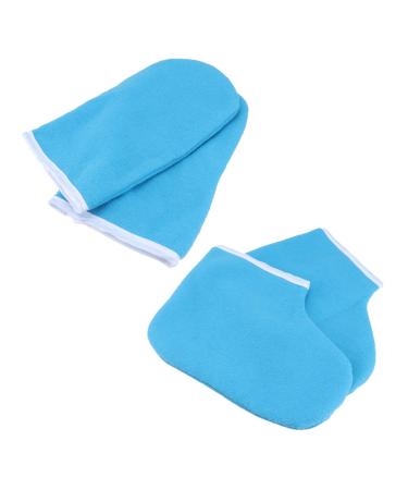 VALICLUD Kit Bain de Cire Paraffine Moufles Mains Chaussettes Pieds Bleu Fonc Hydratant Spa Usage Professionnel et Domestique