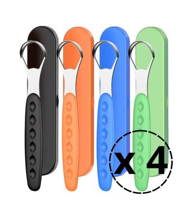 Medimina Premium -Zungs scrimmer and cleaner for adults and children: Fight bad breath and improve oral hygiene - Tongue Scraper Multicolor
