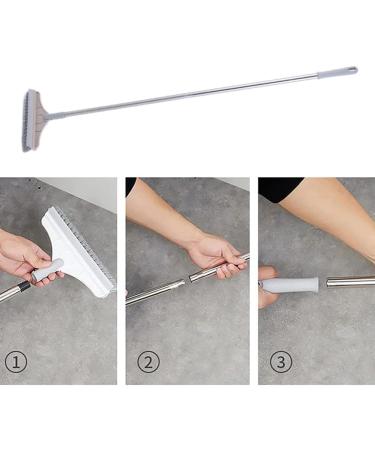Shower Scrubber Floor Scrub Brush 2 in 1 44.09inch 120 Rotary Detachable Water Scraper Scrubber Cleaning Brushes for Bathroom Toilet Kitchen Khaki - Buy Online on GoSupps.com