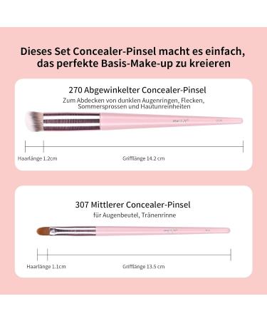 MSQ 2-Piece Kabuki Make-Up Brush Set | Medium-Angled Flat & Contour Brush for Liquid Foundation & Eye Area | Pink Concealer Brushes - International Shipping Available - Buy Online on GoSupps.com