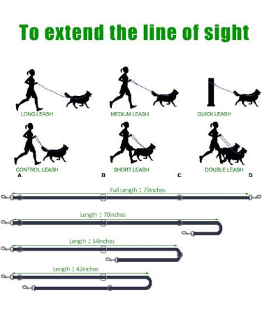 Dog Training Double Ended Leads : 2m Hands Free Adjustable Pet Training leash for Running Walking - Retractable Multifunctional Strong Nylon Puppy Lead Rope for Small Medium Dogs - Buy Online on GoSupps.com