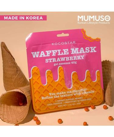 Kocostar Waffle Gel Essence Sheet Mask 40g - Strawberry - ONE MASK ONLY - Buy Online on GoSupps.com