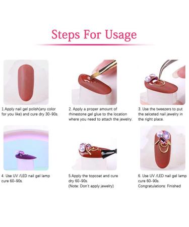 DANNEASY Gold Silver Nail Charms Set with Tweezers & Wax Pen - 3D Metal Studs for Manicure Tips and Nail Decoration (6 Wheels) - Buy Online on GoSupps.com