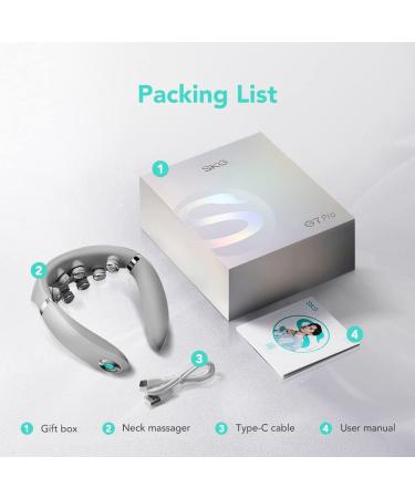 SKG Cordless Neck Massager with Heat & Vibration | G7 PRO Portable Electric Cervical Massager | Pain Relief for Women & Men - Silver Grey - Buy Online on GoSupps.com