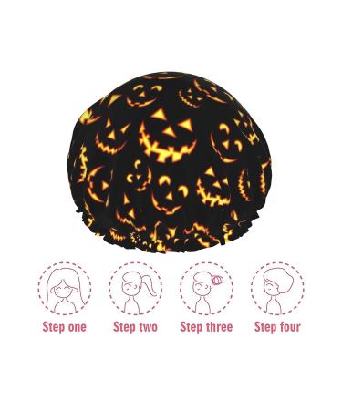 Happy Halloween Printed Waterproof Shower Cap - Fits All Head Sizes & Hair Textures | Women's Bath Cap - Buy Online on GoSupps.com