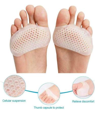 Silicone Honeycomb Forefoot Cushion - 5 Pairs of Soft Gel Breathable Foot Pads for Pain Relief - Skin Color Football Pads - Buy Online on GoSupps.com