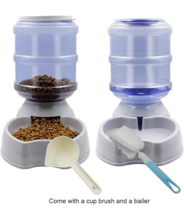 Zcaukya Automatic Cat Feeder & Water Dispenser Set - 1 Gal x 2 Gravity Dog Water Fountain & Pet Food Feeder (Grey) - Buy Online on GoSupps.com