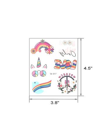 Hippies Temporary Tattoos 70's Love and Peace Summer Mixed Styles Tattoos Stickers Birthday Party Decorations Favors for Kids Girl Women Hand Wrist Body Art (79 Styles) Hippies 10A - Buy Online on GoSupps.com