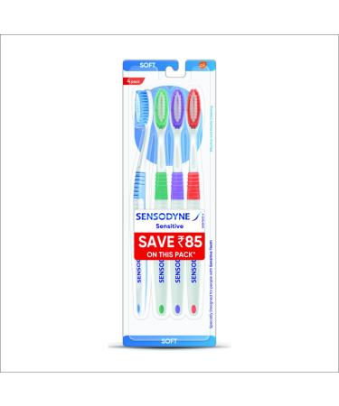 Sensodyne Sensitive Toothbrush with Soft Bristles Pack - 4 Pieces - Buy Online on GoSupps.com