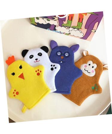 NOLITOY 4pcs Animal Shaped Exfoliating Bath Loofahs & Wash Mitts - Soft Polyester Shower Sponges for Kids - Gentle Body Massage & Cleansing - Buy Online on GoSupps.com