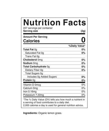 Vitamatic Organic Lemon Grass Powder - 1lb (16oz) | USDA Certified - Buy Online on GoSupps.com