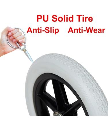 12 Inch Manual Wheelchair Rear Wheel Caster Solid PU Wheelchair Replacement Wheel Accessories Non-Inflatable Wheels 12inch/Black - Buy Online on GoSupps.com