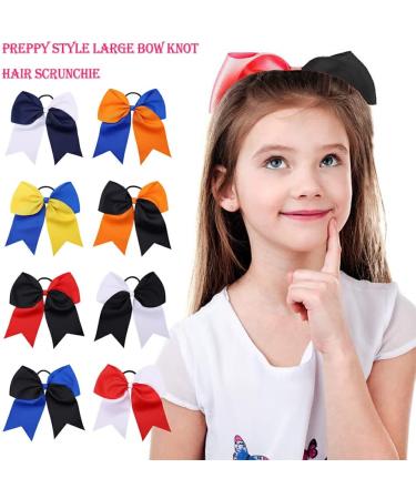 eexuujkl Large Hair Tie Bow Knot Thick Elastic Color Matchig Tail Preppy Style Ponytail Holder Seamless Scrunchies Accessories Orange+Black - Buy Online on GoSupps.com