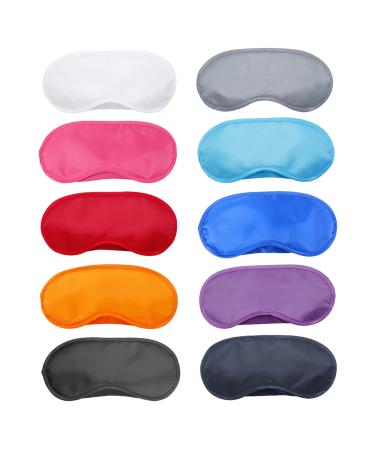 Sleep mask 30 pieces Multi -colored Eye mask Cover Light blind lift sleep mask with nose pads and elastic belts for women men travel sleep 10 colors