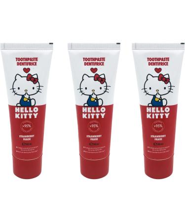 Children's Toothpaste Set (3x50ml) - Strawberry Flavor with Hello Kitty | Promote White Teeth & Fresh Breath - Buy Online on GoSupps.com