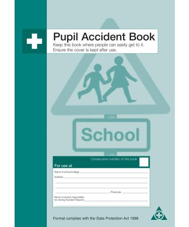 Safety First Aid Group Pupil Accident Book A4 A4 Pupil Accident Book