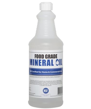 Premium 100% Pure Food Grade Mineral Oil USP, 1 Quart (32 Ounces), Butcher Block and Cutting Board Oil