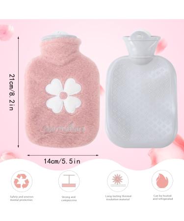 500ML Cute Mini Hot Water Bottle with Plush Cover - Neck, Shoulder, Hand, and Feet Warmer for Women and Kids - Includes 2 Removable Covers - Buy Online on GoSupps.com
