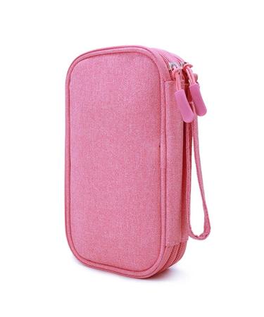 Diabetic Supplies Bag Travel Case Organizer for Insulin Pens Blood Sugar Test Strips Glucose Meter Lancets Lancing Device Needles Syringes Alcohol Wipes Diabetes Testing Kit Case (Pink) 7.5x4 Pink