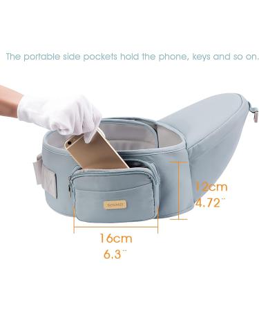 SONMEI Ergonomic Baby Carrier with Hip Seat 360 Positions Soft and Breathable All Seasons for Newborns and Toddlers Hiking Shopping Travelling Light Blue - Buy Online on GoSupps.com