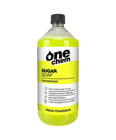 One Chem - Sugar Soap Concentrate 1 Litre - Cleaning Walls Grease Grime Dirt and Stain Remover Kitchen Degreaser Versatile Cleaner