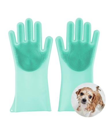 Comfpet Fell care gloves for dog hair removal cat brush to fail bathing and massage for puppies and kittens food-safe silicone (green) - Buy Online on GoSupps.com