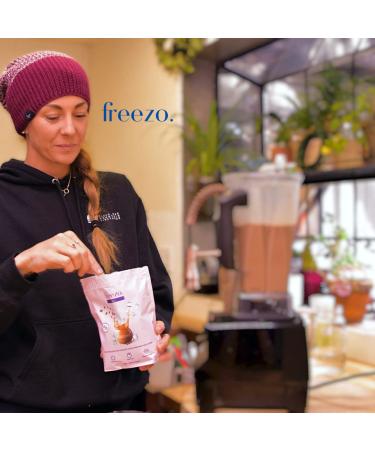 Freezochino Lite Iced Coffee Frappe Latte - No Sugar Added 155 Cal - 1 Lb Bag - Makes 8-10 Servings - Instant Coffee Drink Mix for Blended Frappes - Serve Cold - Buy Online on GoSupps.com
