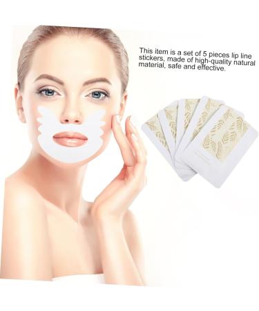  POPETPOP POPETPOP Stickers 5 Pieces Lip Stickers Around Mouth Wrinkles Moisturizing Sticker For Lips Smoothing Plates Anti-wrinkle Non Woven Fabric White Cushion For Face - Buy Online on GoSupps.com