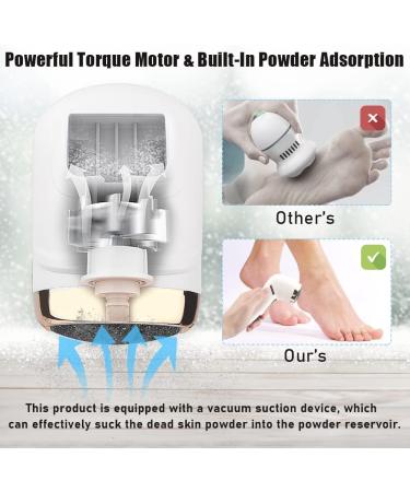 Electric Callus Remover with Dust Collector | Rechargeable & Waterproof Foot File | Professional Foot Care Kit for Dead Skin Removal - White - Buy Online on GoSupps.com