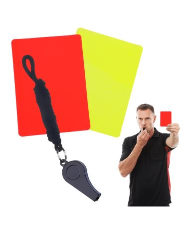 Approved referee card set football referee Red and yellow cards with referee specification and pipe cord referee tool for football games for the competition (red yellow)
