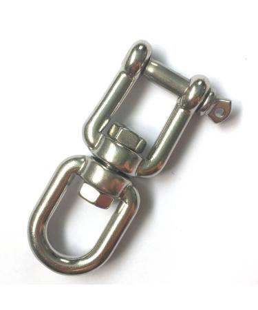 JingYi Marine Mooring Stainless Steel 316 Jaw and Eye Swivel Ring Choose from 1/4" to 1/2",Silver Tone 3/8 inch