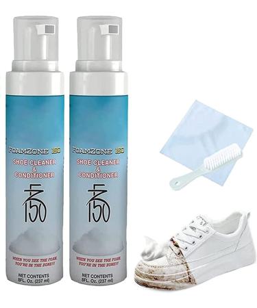 JOKBEN Foamzone 150 Shoe Cleaning Kit Fz150 Shoe Cleaner Shoe Foam Cleaner with Brush & Cloth Shoe Cleaner Kit 2pcs