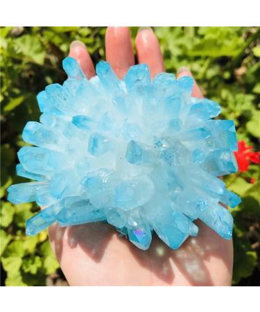300-400g Natural Crystal Green Angel Aura Quartz Cluster specimens Titanium Coating Quartz Cluster s - Buy Online on GoSupps.com